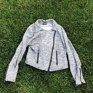 Knit cropped Moto jacket